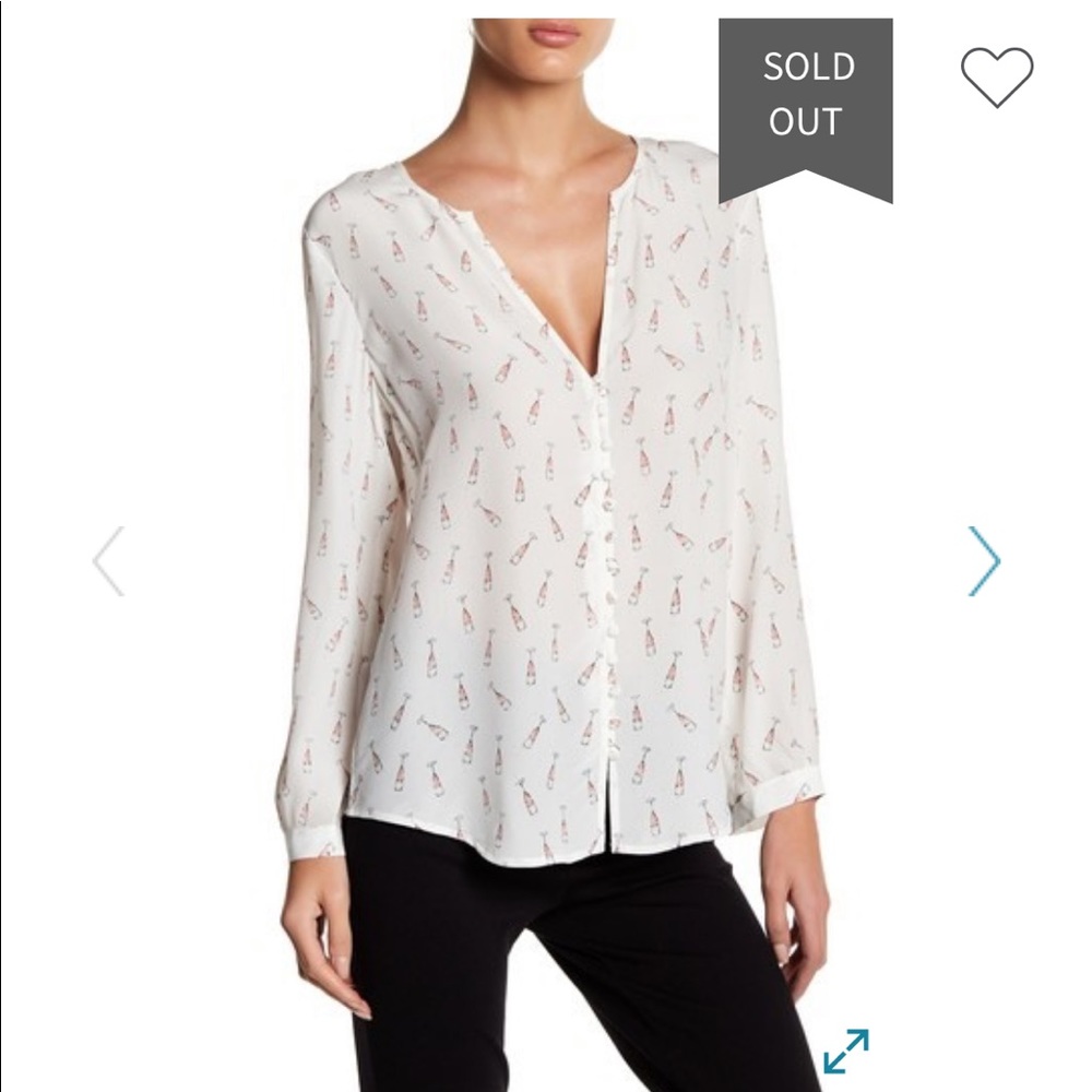 Joie
Purine Champagne Glass Silk Blouse
